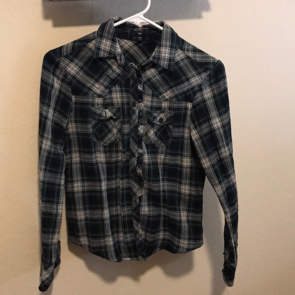 GAP dark green flannel. Size S.